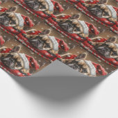 Franse Bulldog Kerstfeest Cadeaupapier (Hoek)