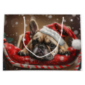 Franse Bulldog Kerstfeest Groot Cadeauzakje (Voorkant)