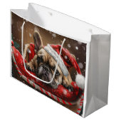 Franse Bulldog Kerstfeest Groot Cadeauzakje (Voorkant Gekanteld)
