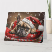 Franse Bulldog Kerstfeest Kaart (Voorkant)