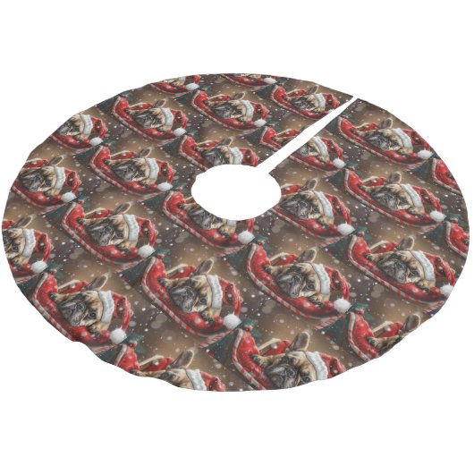 Franse Bulldog Kerstfeest Kerstboom Rok (Gekanteld)