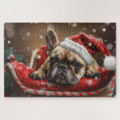 Franse Bulldog Kerstfeest Legpuzzel (Horizontaal)