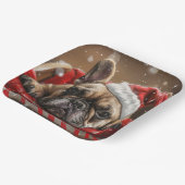 Franse Bulldog Kerstfeest Papieren Bordje (Gebogen)