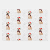 Franse Bulldog Kersthond en Plaid Inpakpapier Vel (Voorkant 2)