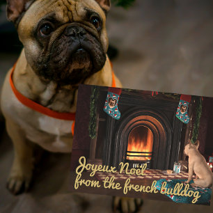 Franse Bulldog Kersthond Kerstkaart Feestdagenkaart