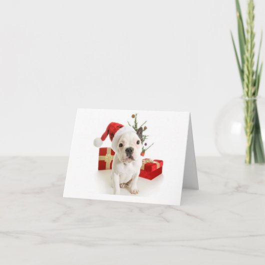 Franse Bulldog Kerstkaart Feestdagen Kaart (Voorkant)