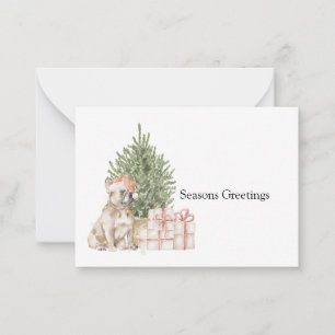 Franse Bulldog Kerstkaart Notitiekaartje