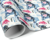 Franse Bulldog, kerstkerstkerstkerstman of foto's Cadeaupapier (Rol Hoek)