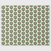 Franse Bulldog Kerstkrans Cadeaupapier (Vlak)