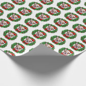 Franse Bulldog Kerstkrans Cadeaupapier (Hoek)