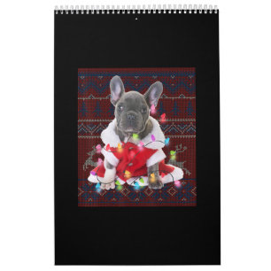 Franse Bulldog kerstlampjes met lelijke Sweater Do Kalender