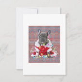 Franse Bulldog kerstlampjes met lelijke Sweater Do RSVP Kaartje (Voorkant)