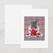 Franse Bulldog kerstlampjes met lelijke Sweater Do RSVP Kaartje (Voorkant / Achterkant)