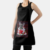 Franse Bulldog kerstlampjes met lelijke Sweater Do Schort (Insitu)