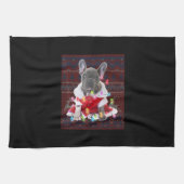 Franse Bulldog kerstlampjes met lelijke Sweater Do Theedoek (Horizontaal)