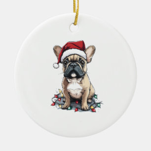 Franse Bulldog Kerstlichten Xmas Honden Cadeaus Me Keramisch Ornament
