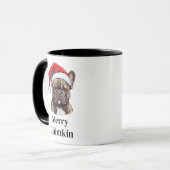 Franse Bulldog Kerstman Hoed Kerstmis Mok (Voorkant links)