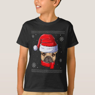 Franse Bulldog Kerstman Kleding T-shirt