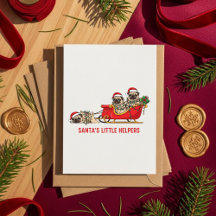 Franse Bulldog Kerstman slee – Mooie Kerstkaart