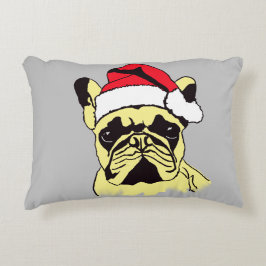 Franse Bulldog Kerstmis Cartoon Accent Kussen