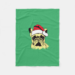 Franse Bulldog Kerstmis Cartoon Fleece Deken
