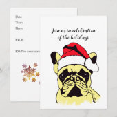 Franse Bulldog Kerstmis Cartoon Kaart (Voorkant / Achterkant)