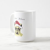 Franse Bulldog Kerstmis Cartoon Koffiemok (Voorkant links)