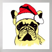 Franse Bulldog Kerstmis Cartoon Poster (Voorkant)