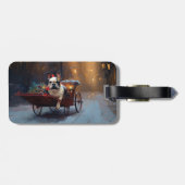 Franse Bulldog Kerstmis Feestelijk Seizoen Bagagelabel (Achterkant horizontaal)