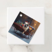 Franse Bulldog Kerstmis Feestelijk Seizoen Bedankjes Labels (In situ)
