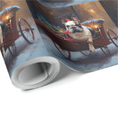 Franse Bulldog Kerstmis Feestelijk Seizoen Cadeaupapier (Rol Hoek)