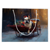 Franse Bulldog Kerstmis Feestelijk Seizoen Groot Cadeauzakje (Achterkant)