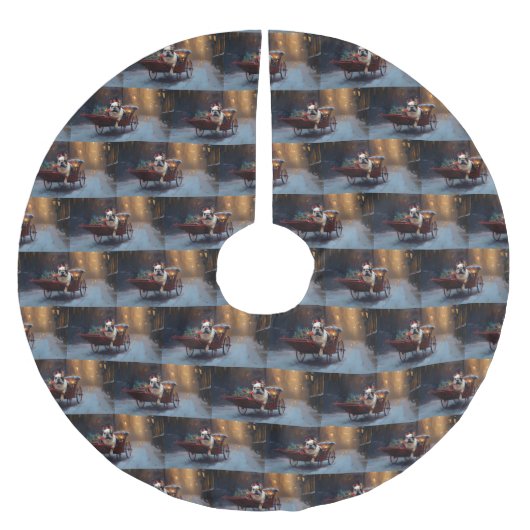 Franse Bulldog Kerstmis Feestelijk Seizoen Kerstboom Rok (Voorkant)