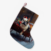 Franse Bulldog Kerstmis Feestelijk Seizoen Kleine Kerstsok (Voorkant (Hangend))