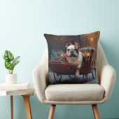 Franse Bulldog Kerstmis Feestelijk Seizoen Kussen (Stoel)