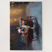 Franse Bulldog Kerstmis Feestelijk Seizoen Legpuzzel (Verticaal)