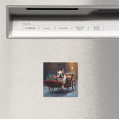 Franse Bulldog Kerstmis Feestelijk Seizoen Magneet (Insitu (Vaatwasser))