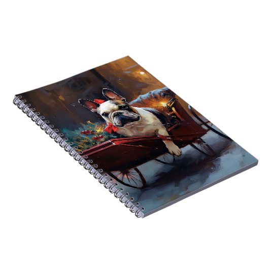 Franse Bulldog Kerstmis Feestelijk Seizoen Notitieboek (Rechterzijde)