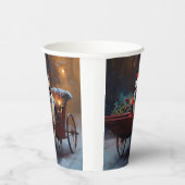 Franse Bulldog Kerstmis Feestelijk Seizoen Papieren Bekers (Rechts)