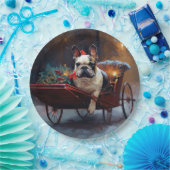 Franse Bulldog Kerstmis Feestelijk Seizoen Papieren Bordje (Feest)