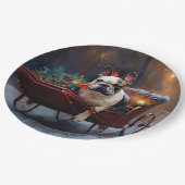 Franse Bulldog Kerstmis Feestelijk Seizoen Papieren Bordje (Gekanteld)