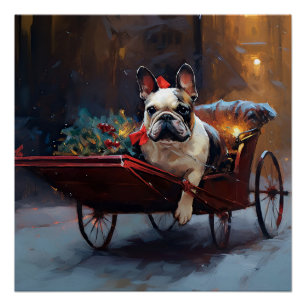 Franse Bulldog Kerstmis Feestelijk Seizoen Perfect Poster