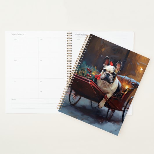 Franse Bulldog Kerstmis Feestelijk Seizoen Planner (Display)