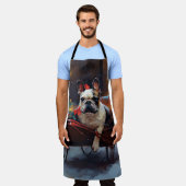 Franse Bulldog Kerstmis Feestelijk Seizoen Schort (Gedragen)