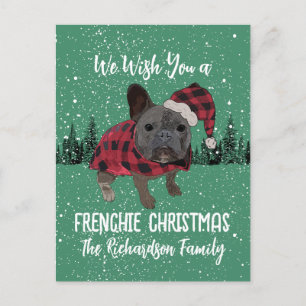 Franse Bulldog Kerstmis Gepersonaliseerde Hond Fre Briefkaart