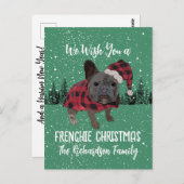 Franse Bulldog Kerstmis Gepersonaliseerde Hond Fre Briefkaart (Voorkant / Achterkant)