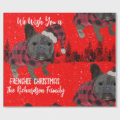Franse Bulldog Kerstmis Gepersonaliseerde Hond Fre Cadeaupapier (Vlak)