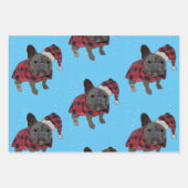 Franse Bulldog Kerstmis Gepersonaliseerde Hond Fre Inpakpapier Vel (Voorkant 3)
