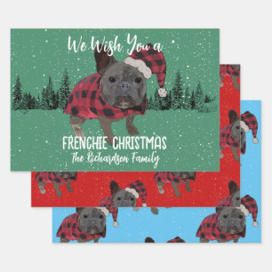 Franse Bulldog Kerstmis Gepersonaliseerde Hond Fre Inpakpapier Vel