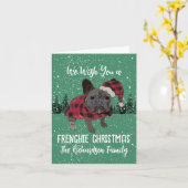 Franse Bulldog Kerstmis Gepersonaliseerde Hond Fre Kaart (Gele Bloem)